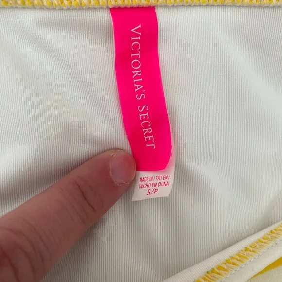 Victoria's Secret Yellow and White Striped Bandeau Bikini - Picture 4 of 6